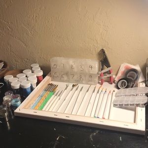 Assorted nail art supplies